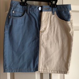 Two-Tone BDG Denim Skirt